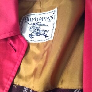 Vintage 90s Burberry red trench coat